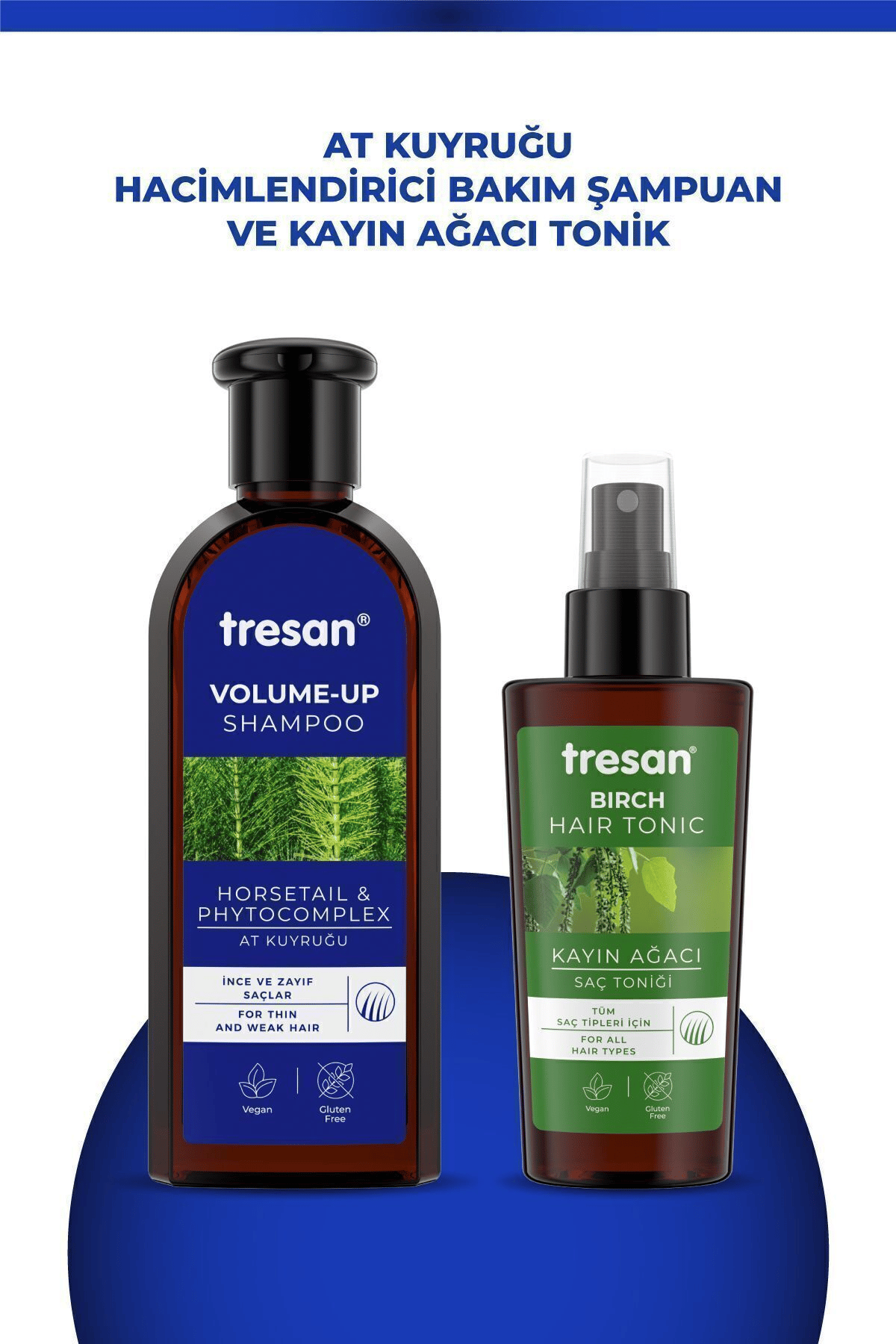 Tresan At Kuyruğu Hacimlendirici Bakım Şampuanı 300 ml + Tresan K.ağacı Özlü Saç Toniği 125 Ml.