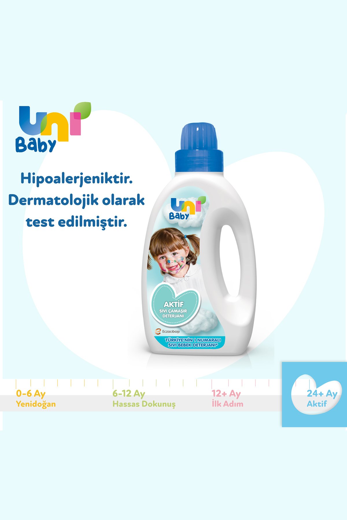 Uni Baby Çamaşır Deterjanı 1500 ml + Uni Baby Yumuşatıcı 1500 ml + Uni Baby Saç Ve Vücut Şampuanı 900 ml