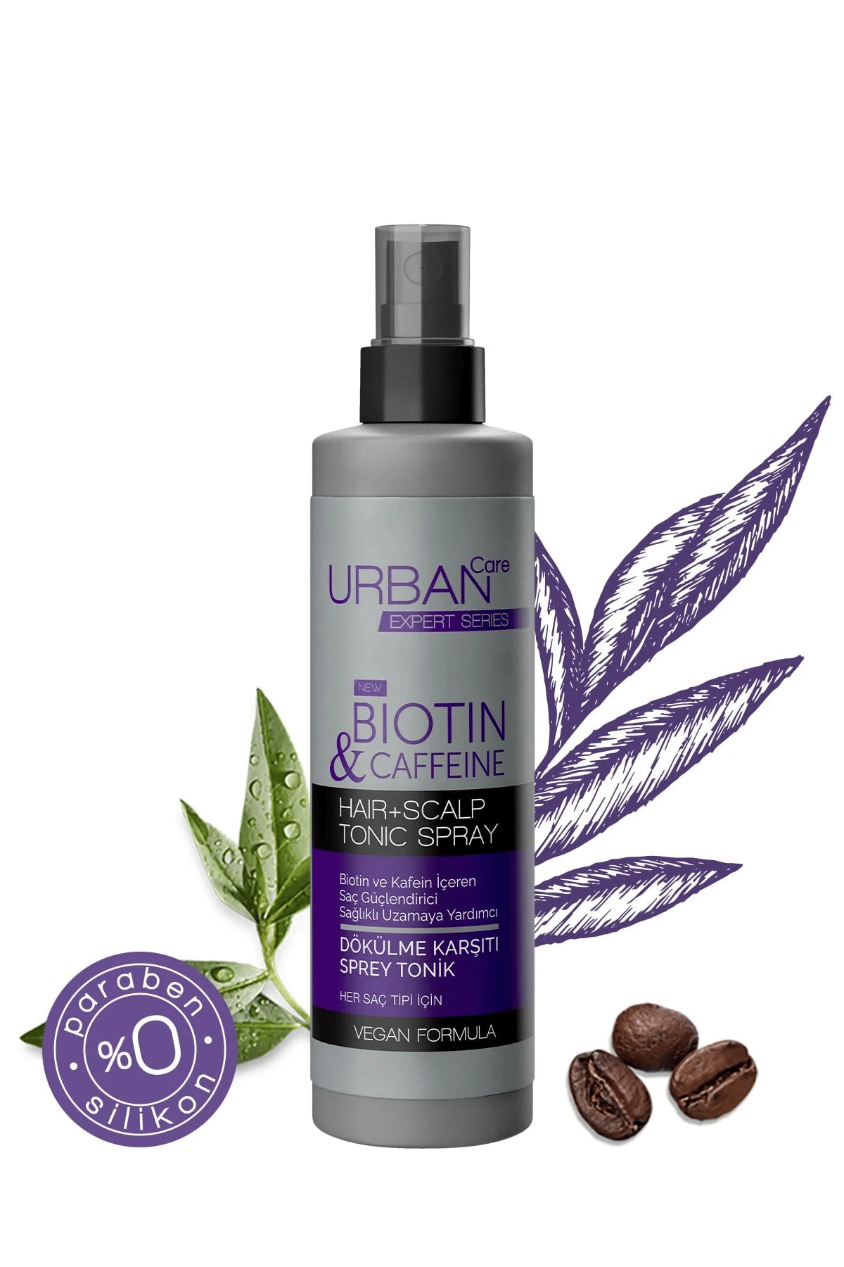 Urban Care Expert Biotin Kafein Dökülme Karşıtı Hızlı Uzamaya Yardımcı Saç Bakım Tonik Sprey 200 ml 