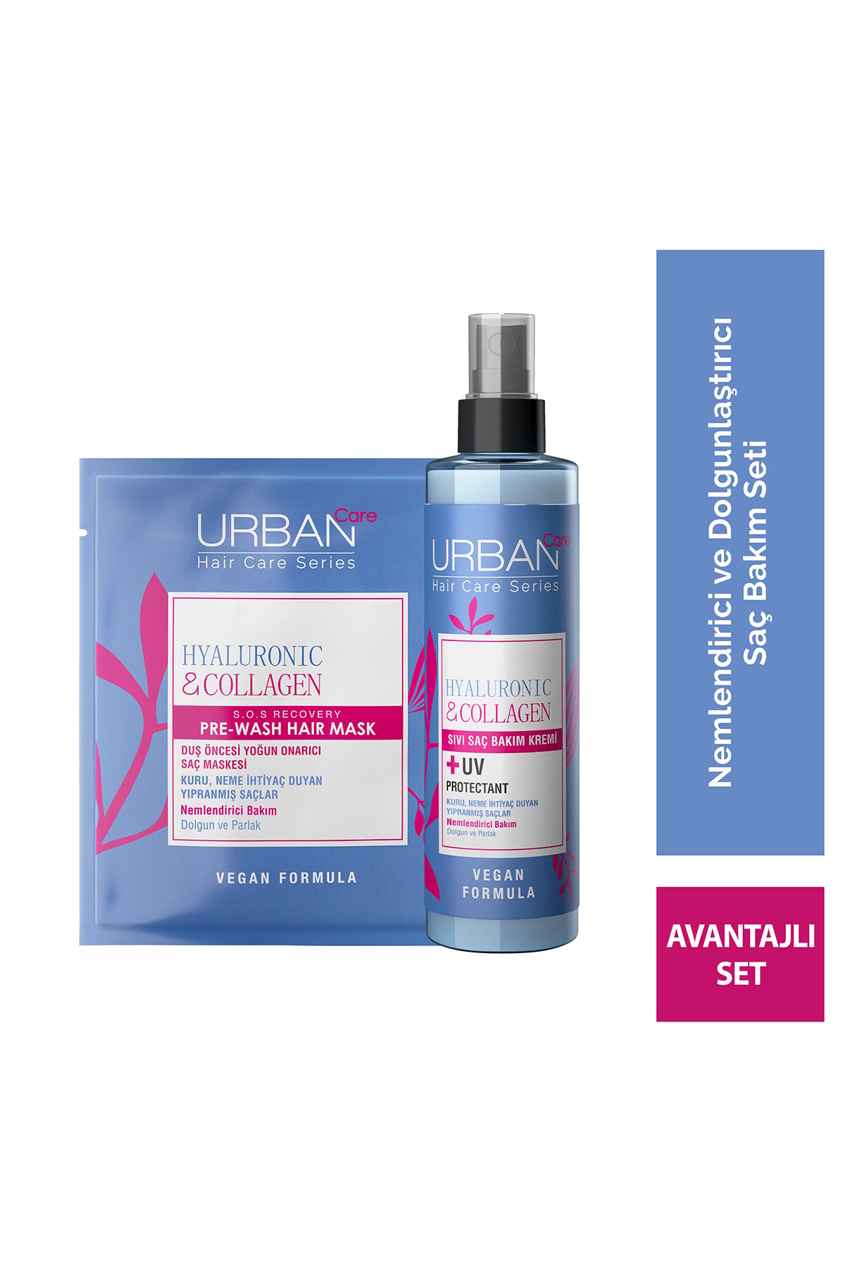 Urban Care Hyaluronik Asit & Kolajen Kuru ve Cansız Saçlara Özel Sıvı Saç Bakım Kremi 2x200ml-vegan