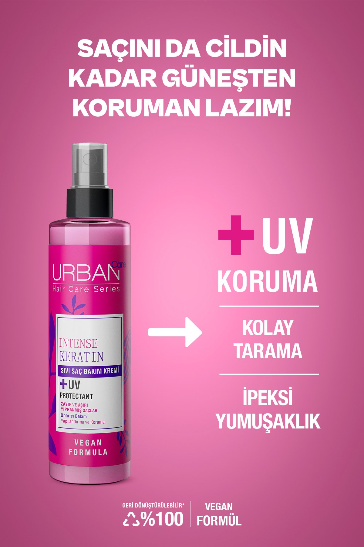 Urban Care Intense & Keratin Aşırı Yıpranmış ve Cansız Saçlara Özel Sıvı Saç Bakım Kremi-200ml-vegan