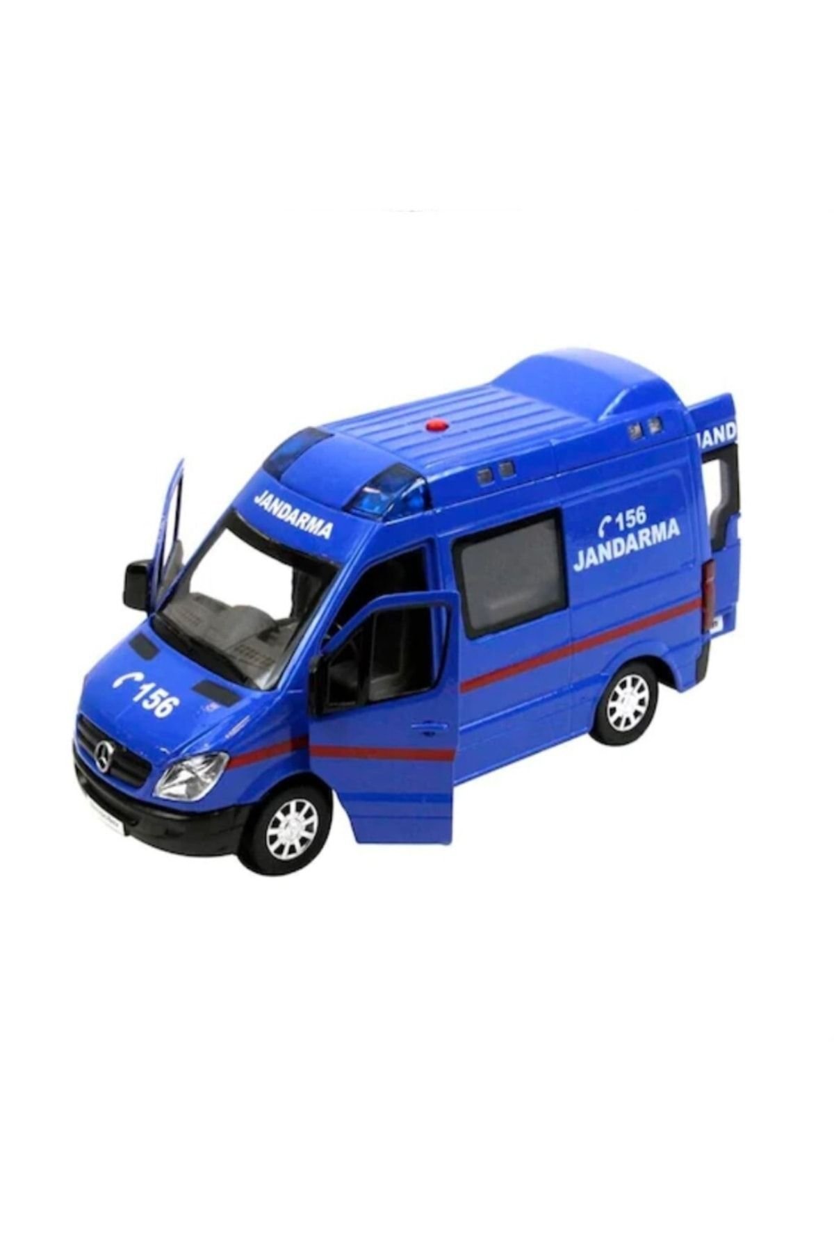 Vardem Metal Kapıları Açılan Sesli Işıklı Jandarma Arabası Beyaz Mercedes Benz 1:32 Ölçek Ilk Yardım Aracı