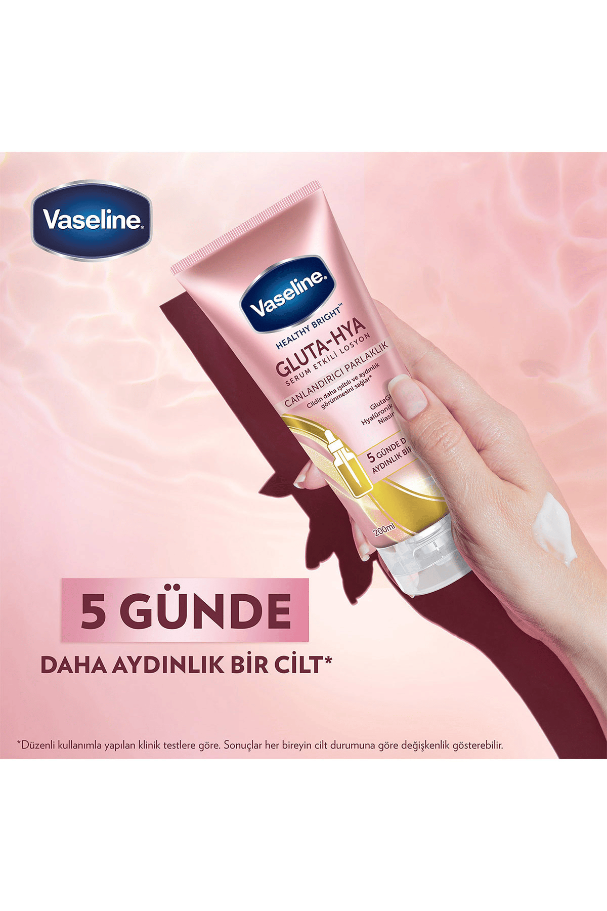 Vaseline Gluta Hya Serum Etkili Vücut Losyonu Canlandırıcı Parlaklık 200 ml X2