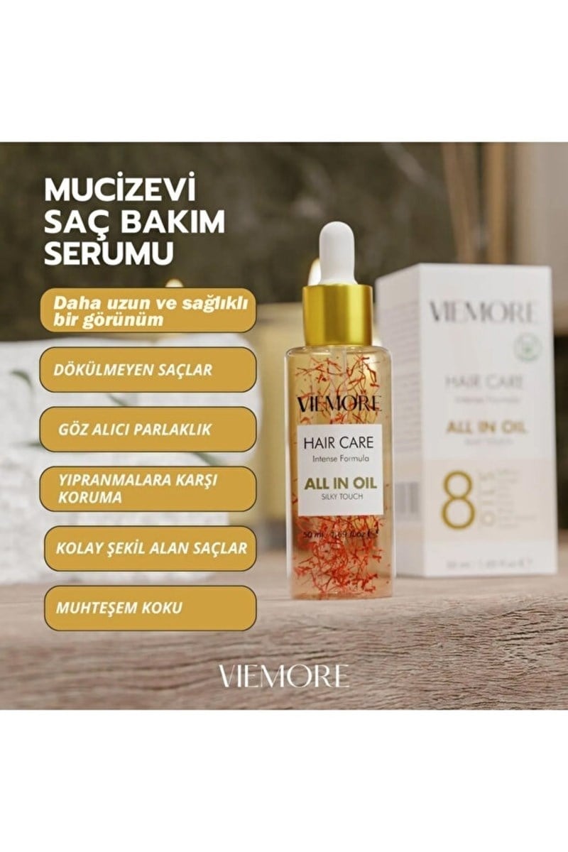 Viemore Safran Bitkili Dökülme Karşıtı Ve Canlılık Veren Vegan Saç Bakım Serumu 50 ml