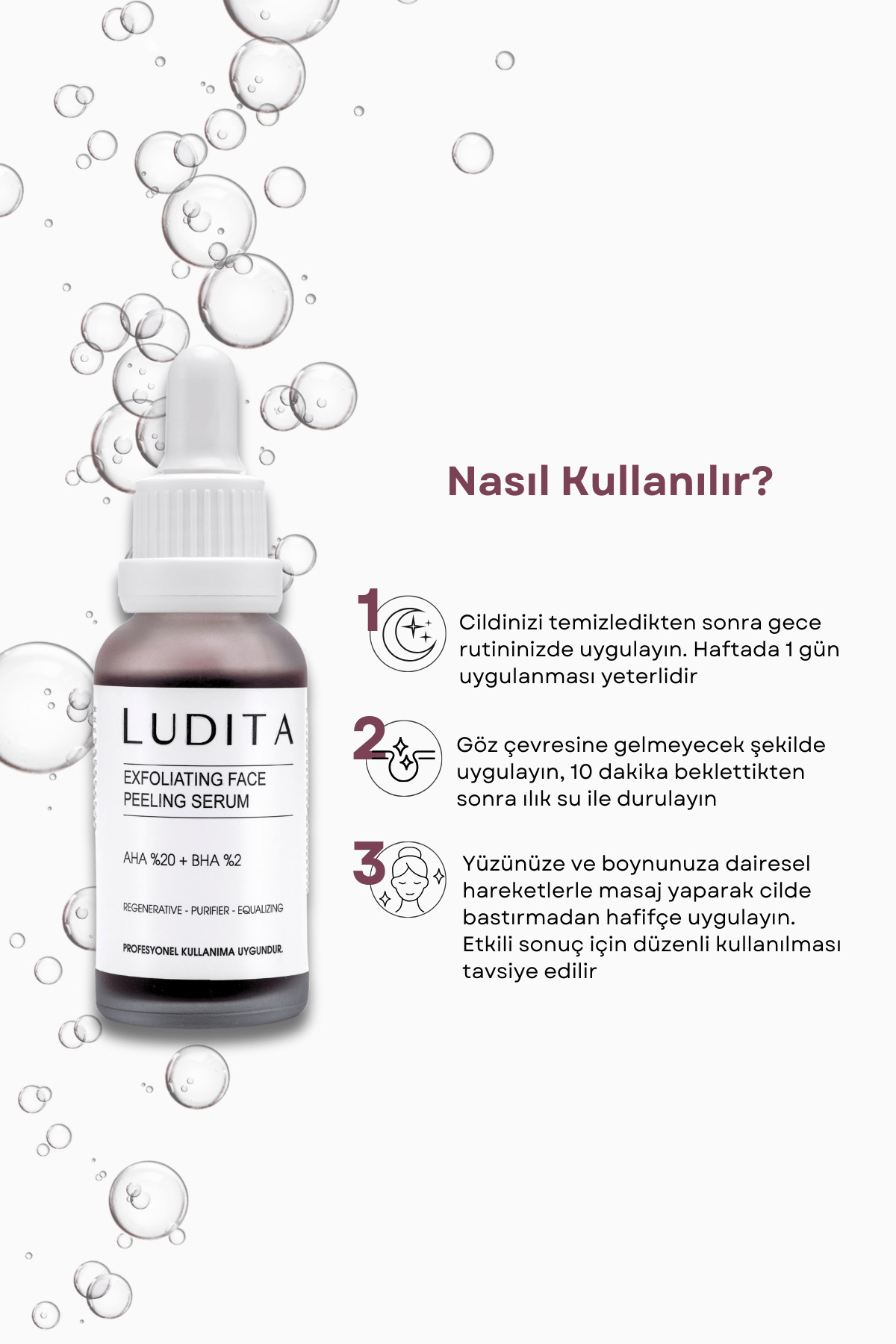 Yenileyici Cilt Tonu Eşitleyici Yüz Peeling Kırmızı Serum(%20 Aha Ve %2 Bha)