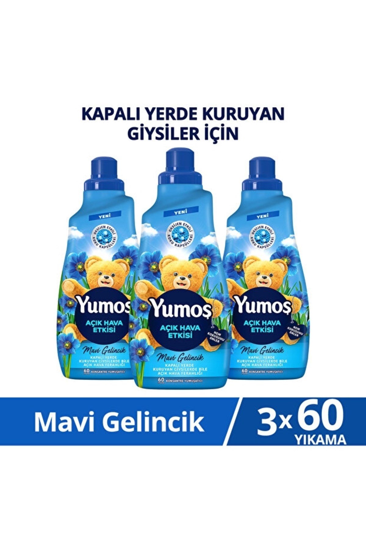 Yumoş Açık Hava Etkisi Konsantre Çamaşır Yumuşatıcısı  1440 Ml x3