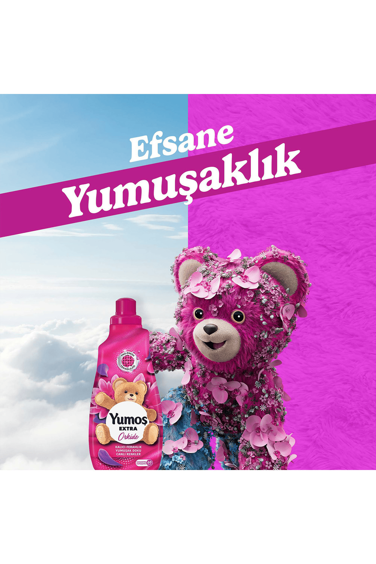 Yumoş Extra Konsantre Çamaşır Yumuşatıcısı Orkide 1440 ml 60 Yıkama x 4 Adet