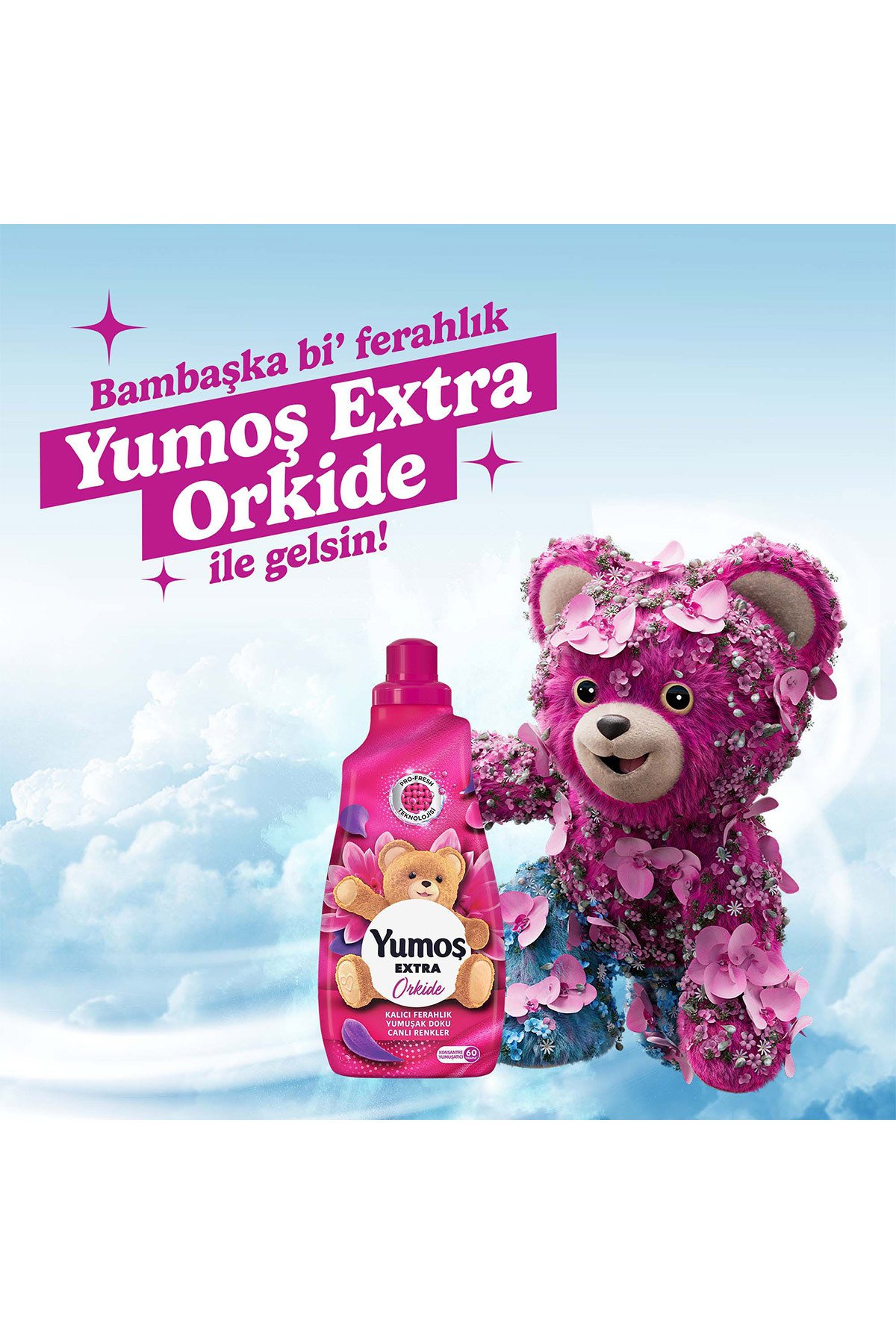Yumoş Extra Konsantre Çamaşır Yumuşatıcısı Orkide 1440 ml 60 Yıkama x 4 Adet