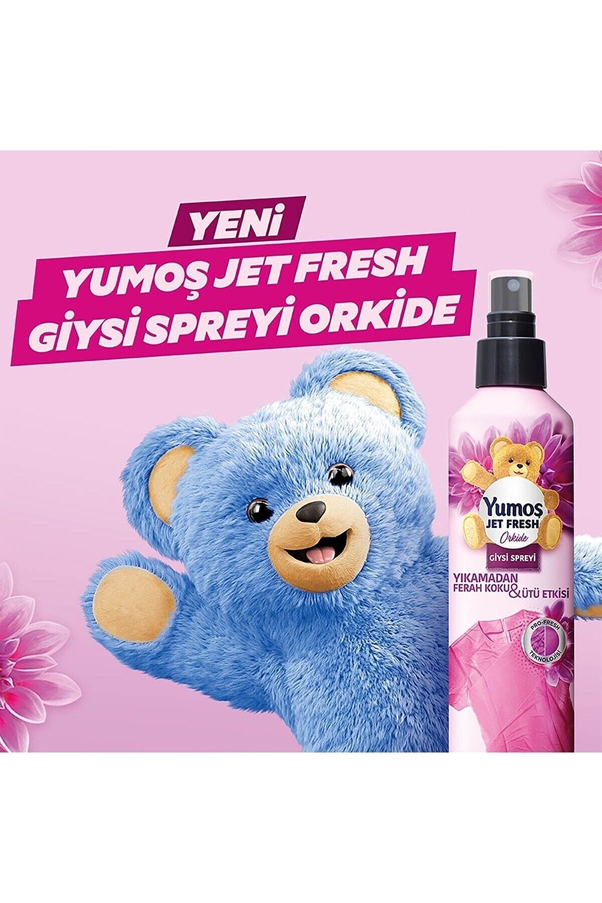 Yumoş Jet Fresh Giysi Spreyi Lilyum 200 ml x3 Adet + Yumoş Jet Fresh Giysi Spreyi Orkide 200 ml x3 Adet
