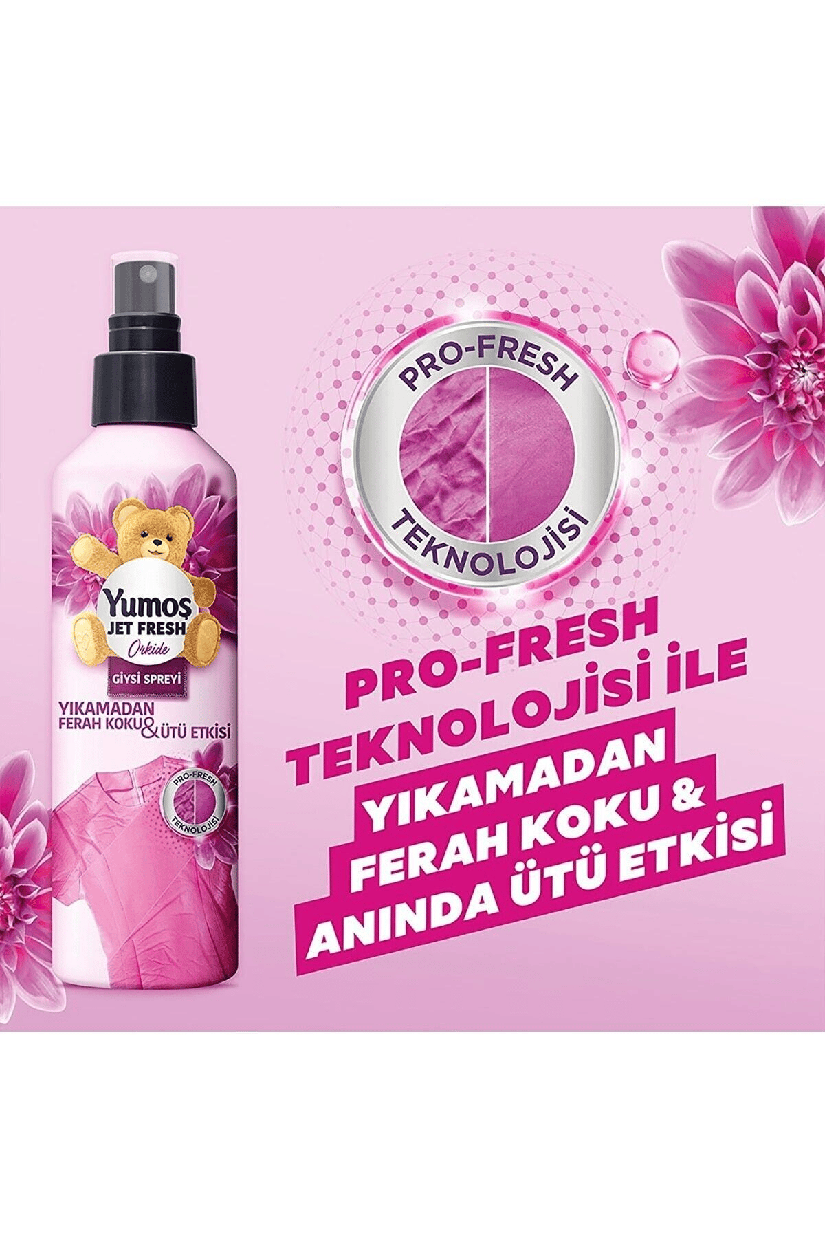 Yumoş Jet Fresh Giysi Spreyi Lilyum 200 ml x3 Adet + Yumoş Jet Fresh Giysi Spreyi Orkide 200 ml x3 Adet