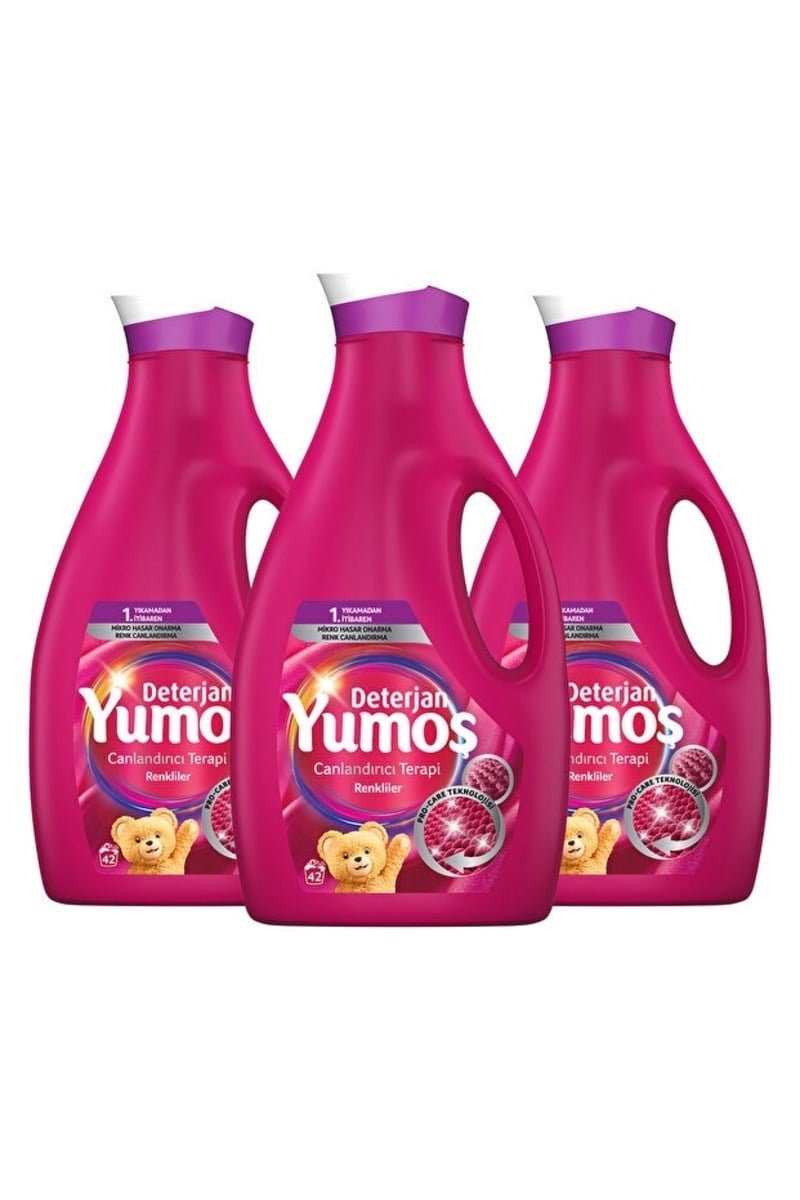 Yumoş Sıvı Çamaşır Deterjanı Canlandırıcı Terapi Renkliler İçin 2500 ml x3