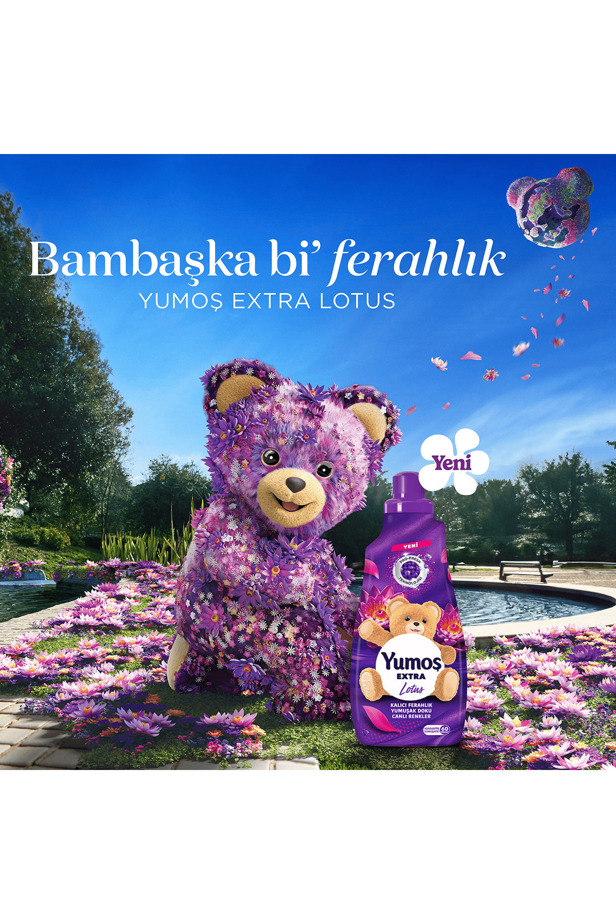 Yumoş Yumoş Extra Çamaşır Yumuşatıcı Lotus (Mor) 1440 ml 60 Yıkama x3 Adet