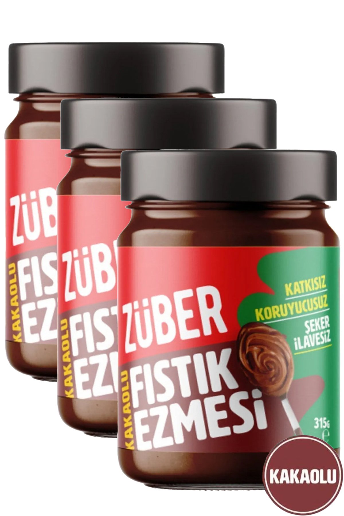 Züber Fıstık Ezmesi Kakaolu 315g X 3 Adet