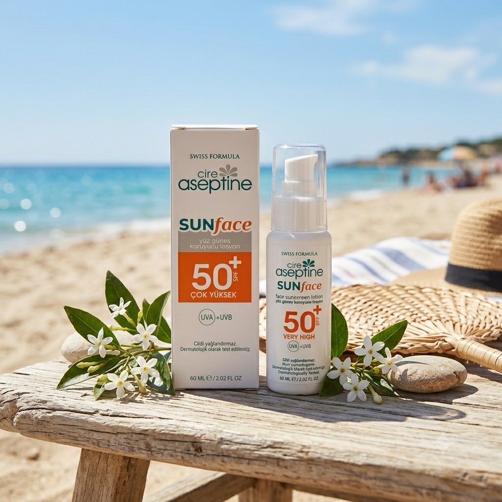  Cire Aseptine Sun Face SPF 50+ Yüz Güneş Koruyucu Losyon (60 ml)