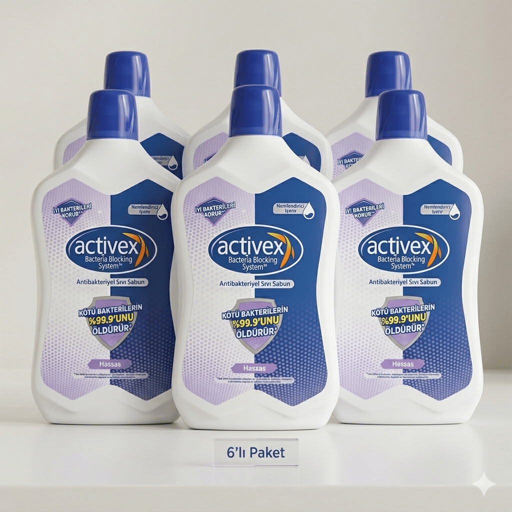 Activex Sıvı Sabun Hassas Antibakteriyel 1000 ml 6 adet