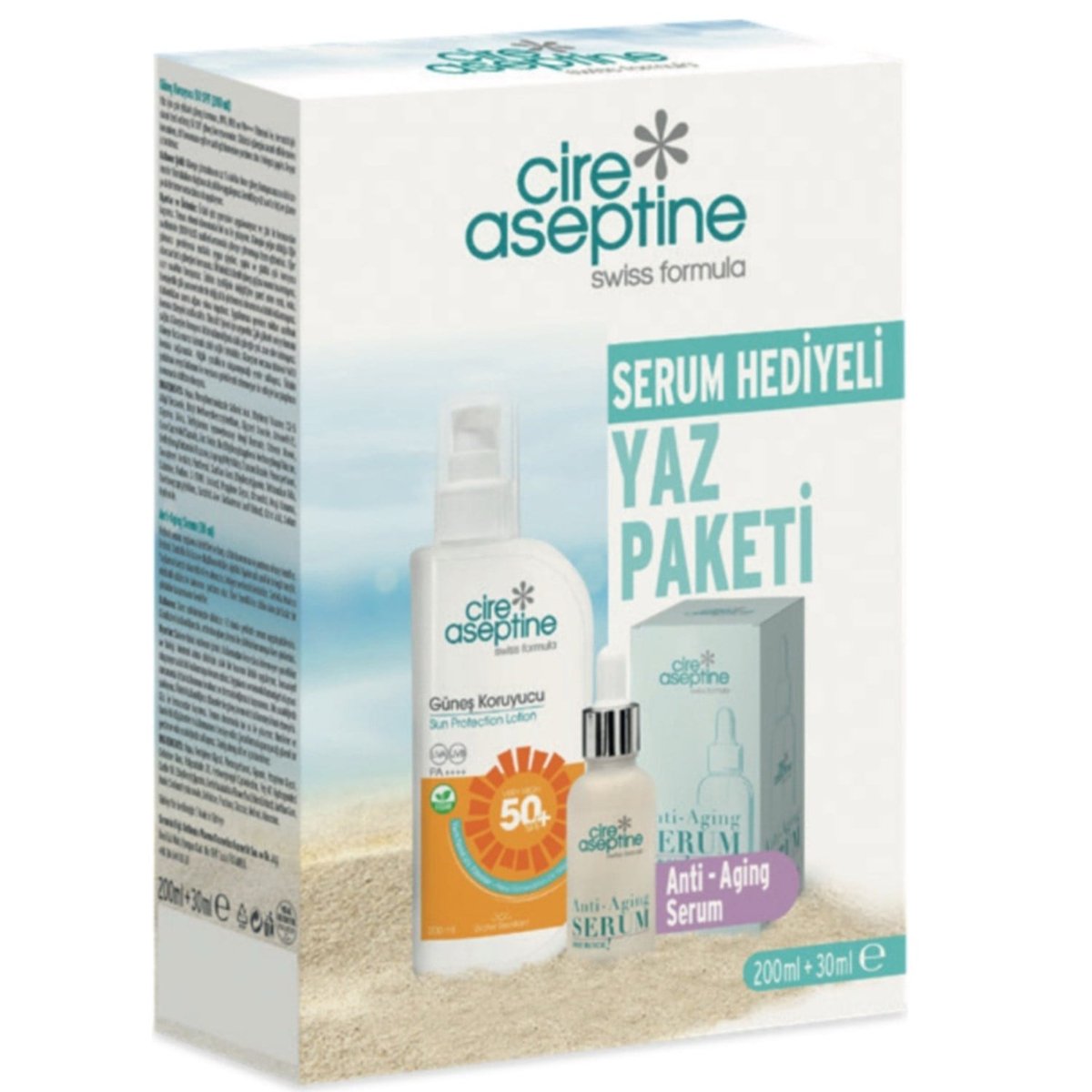 Cire Aseptine Avantajlı Yaz Paketi Baby Güneş Koruyucu Spf50 + 200ml ile Vitamin C Serum 30ml