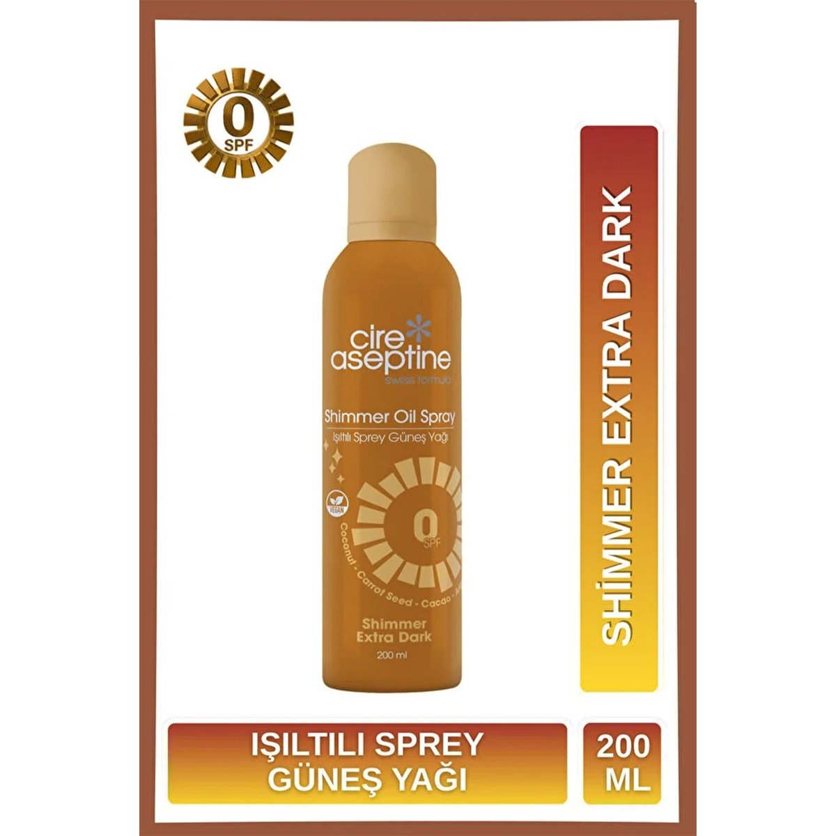 Cire Aseptine Işıltılı Sprey Güneş Yağı SPF0 200 ml