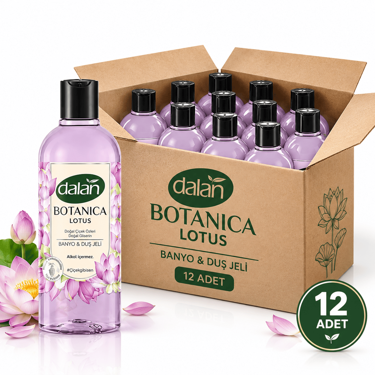 Dalan Botanica Lotus Duş Jeli 500 ml x 12 Adet 