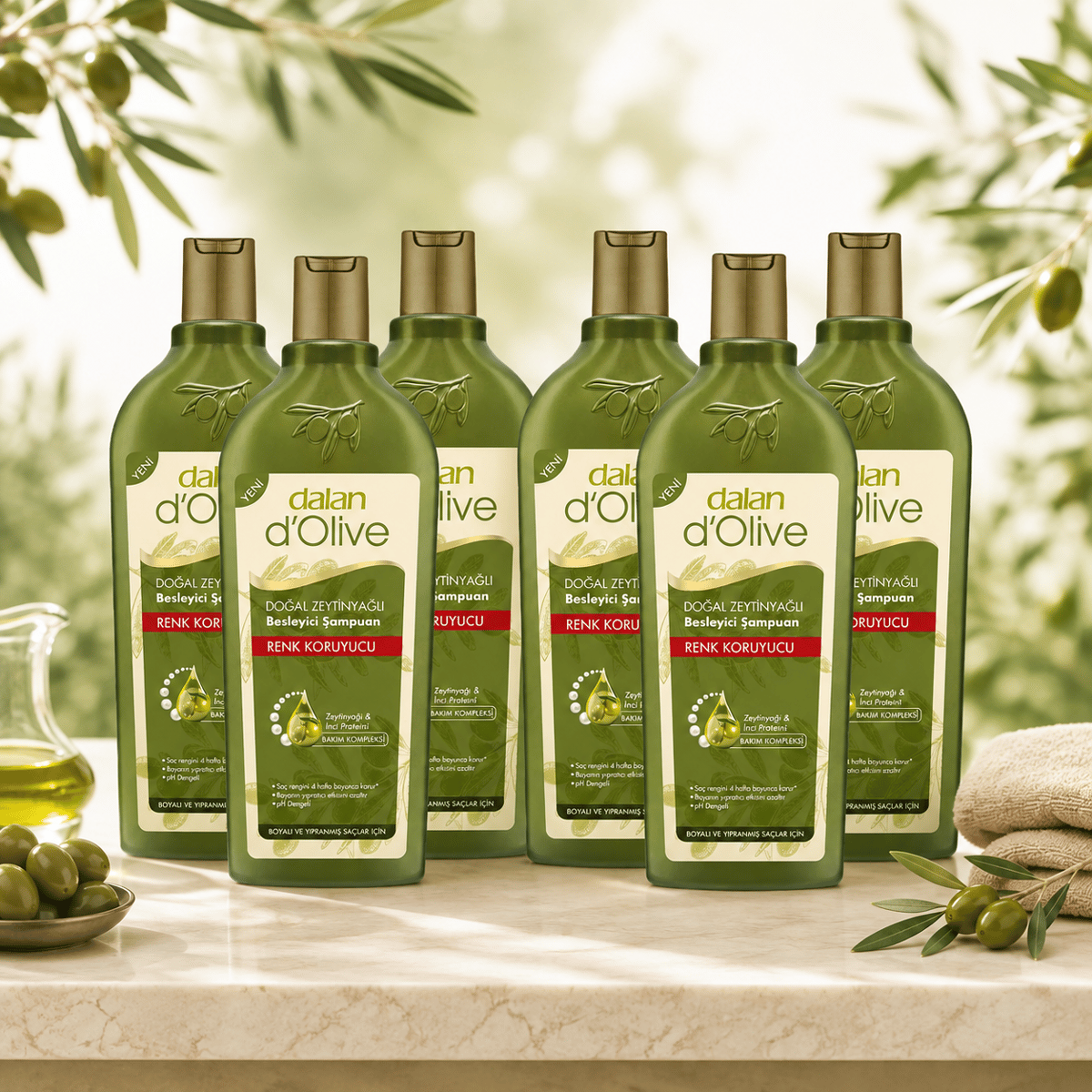 Dalan D'Olive Zeytinyağlı Renk Koruyucu Şampuan 400 ml × 6 Adet