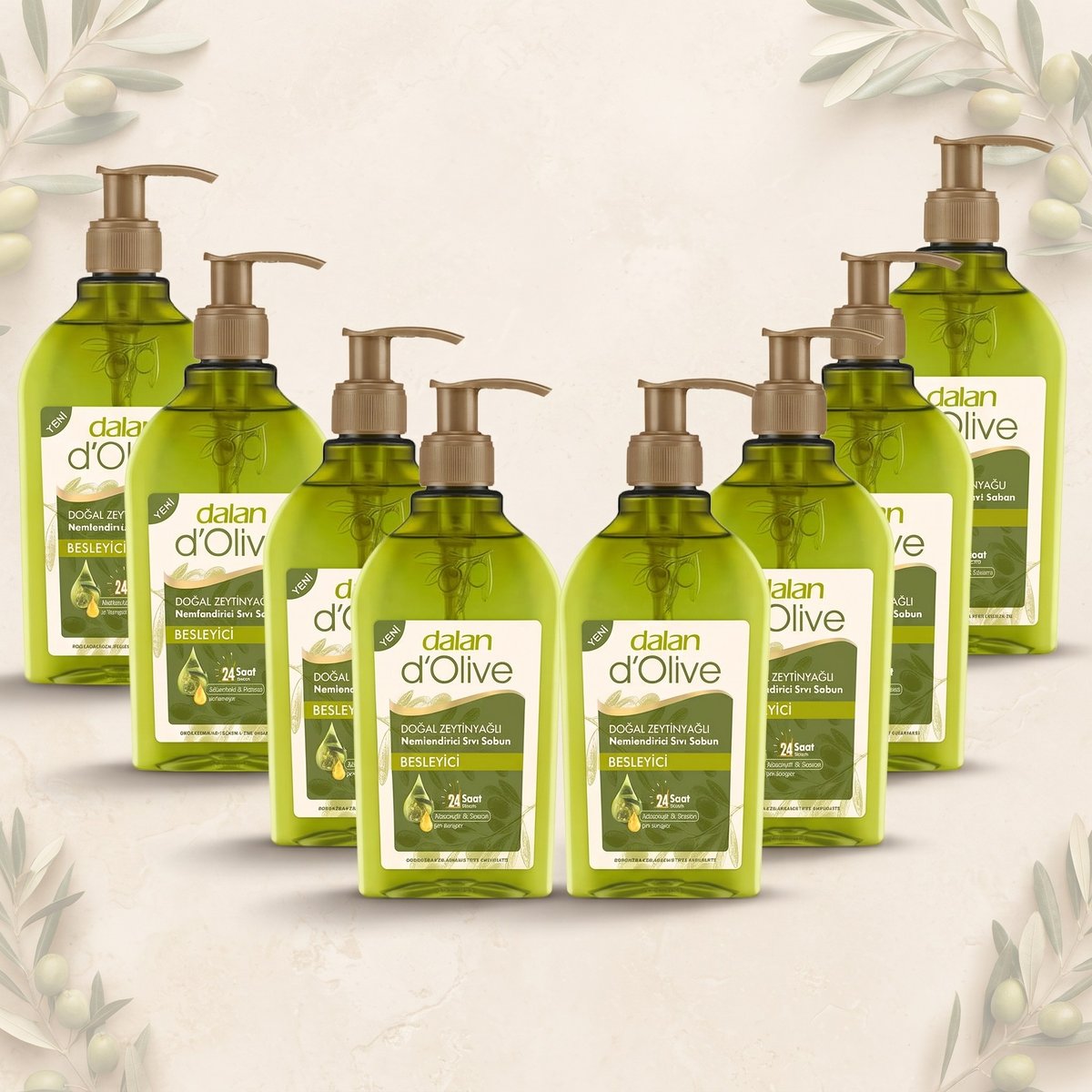 Dalan d'Olive Zeytinyağlı Sıvı Sabun 400 ml – 8 Adet