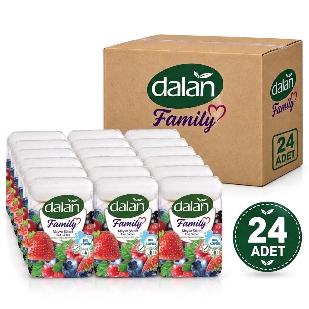 Dalan Family Meyve Şöleni Sabun 75 gr × 4 Adet – 24 Paket 1 Koli