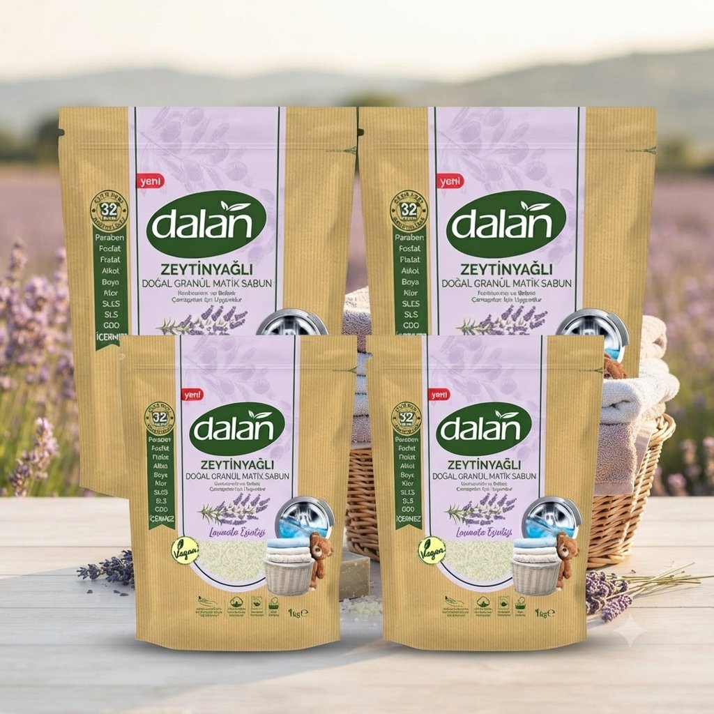 Dalan Granül Sabun Zeytinyağlı Lavanta Esintisi Doğal 4 kg 1000 gr x 4 adet