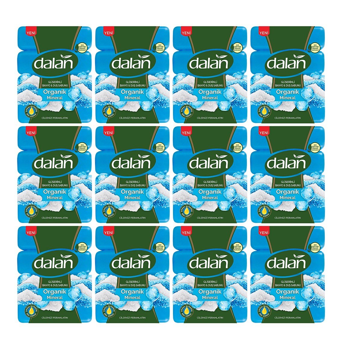 Dalan Organik Mineral Gliserinli Banyo ve Duş Sabunu 4x150 g 12 Adet