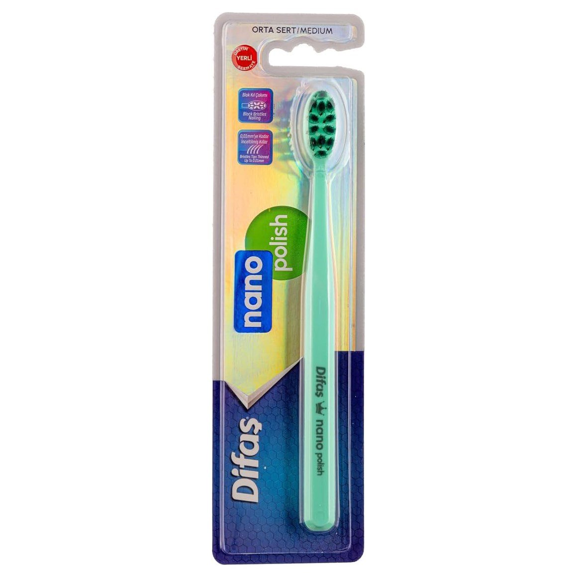 Difaş Nano Polish Orta Sert Medium Diş Fırçası Yeşil
