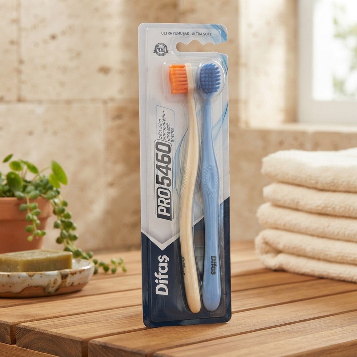 Difaş Pro5460 Diş Fırçası Mavi + Bej