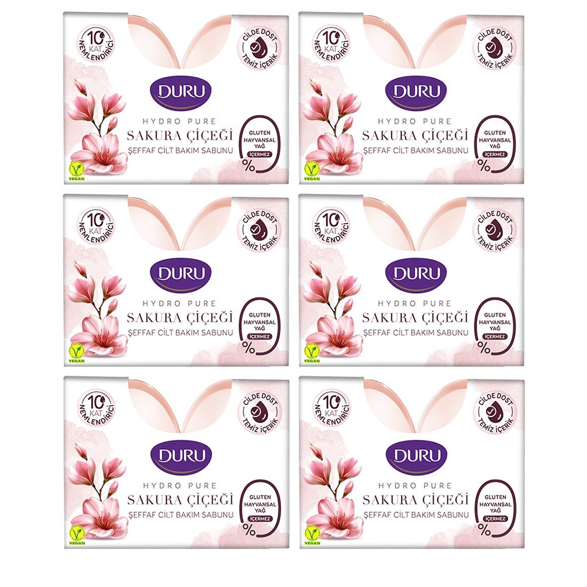 Duru Bakım Sabunu Hydro Pure Sakura Çiçeği 2'li 135 gr 6 adet