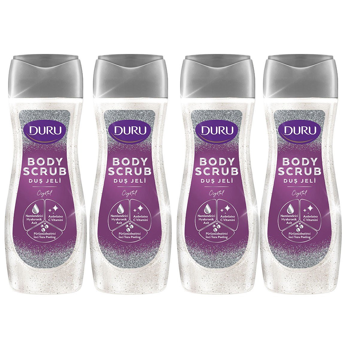 Duru Duş Jeli Body Scrub Crystal 450 ml 4 adet