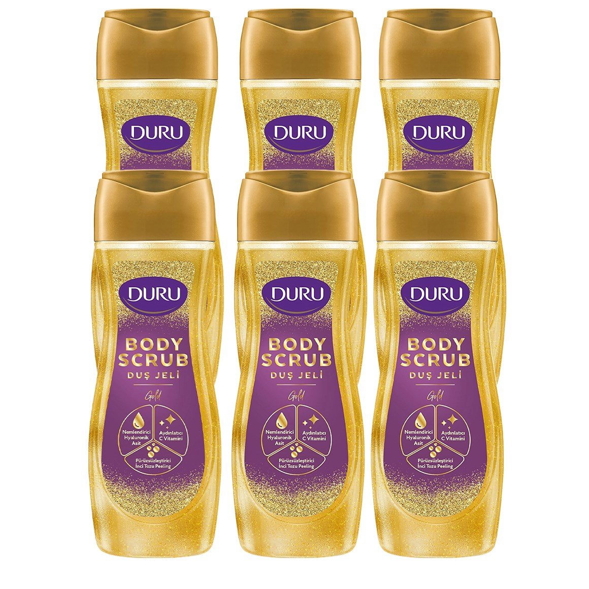 Duru Duş Jeli Body Scrub Gold 450 ml x 6 adet