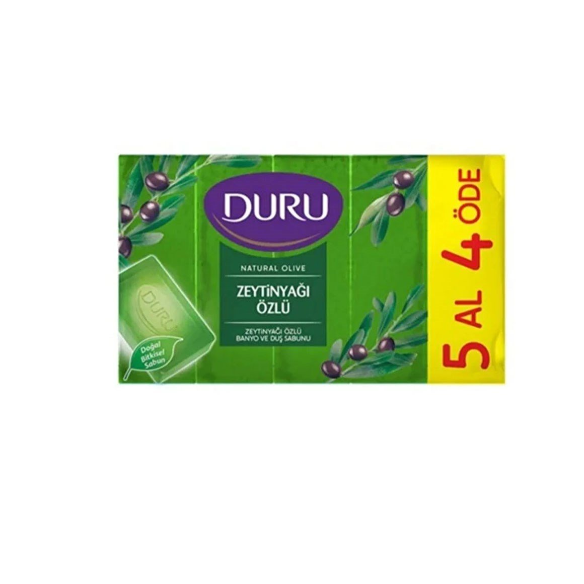 Duru Duş Sabunu Natural Olive Zeytinyağlı 150Gr*5 (5 Al 4 Öde)