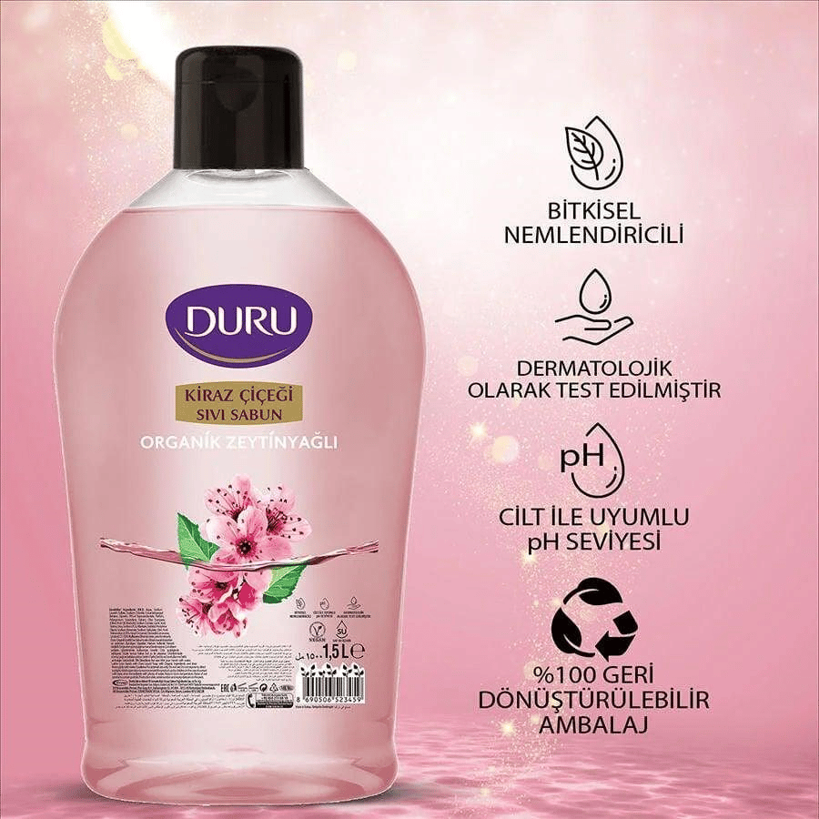 Duru Sıvı Sabun Organik İçerikli Kiraz Çiçeği  1500 ML