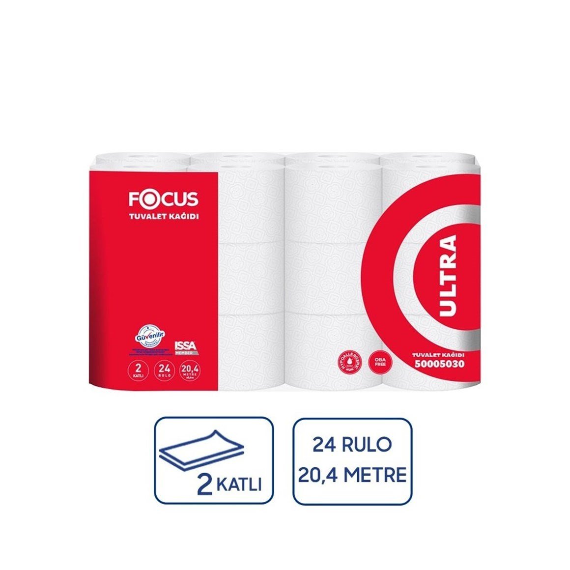 Focus Ultra Tuvalet Kağıdı 2 Katlı 24'lü Rulo