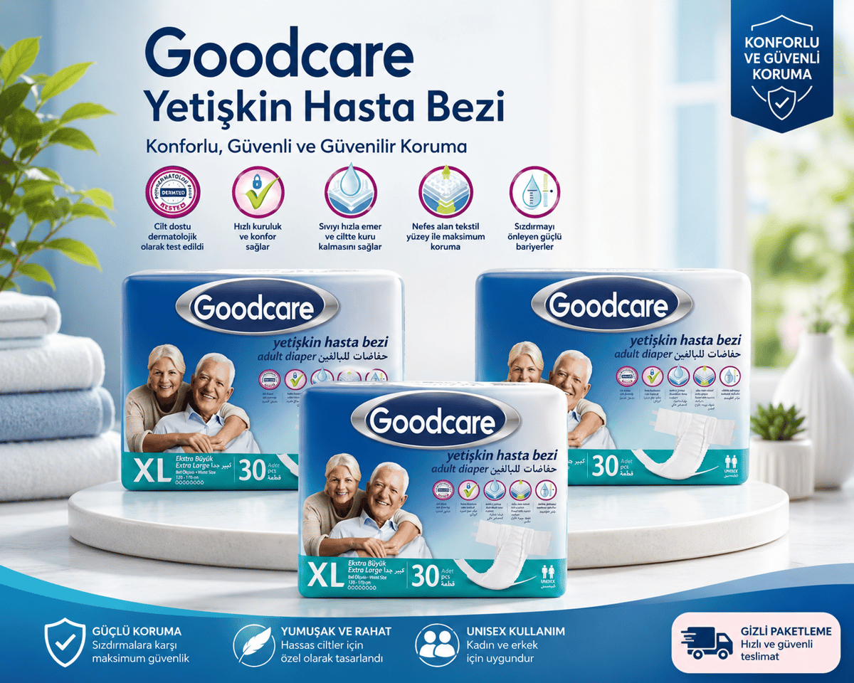 Goodcare Belbantlı Ekstra Büyük Boy XL 90'lı Hasta Bezi 30'lu 3 Paket