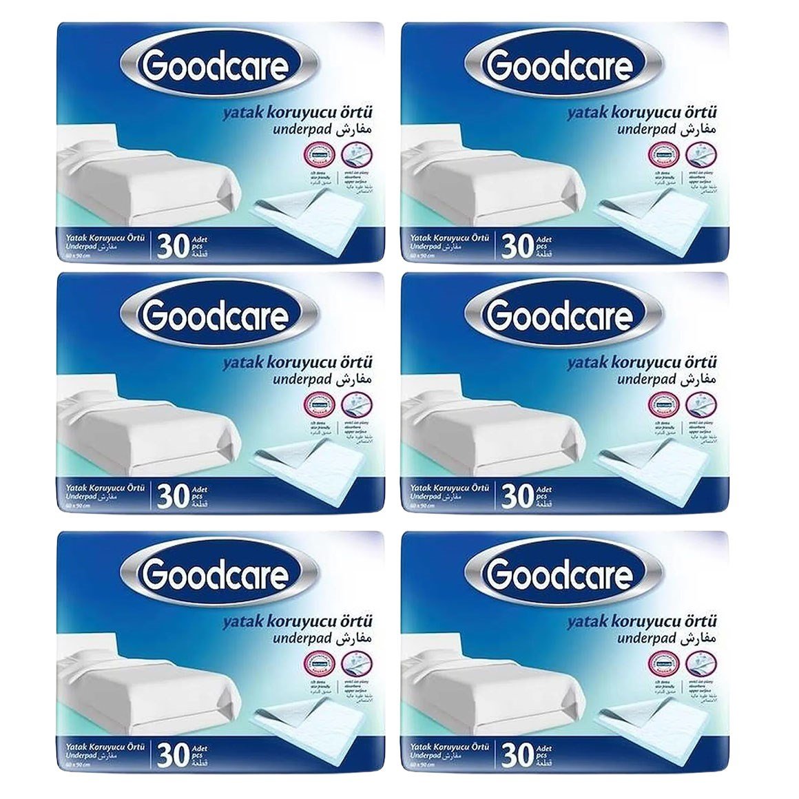 Goodcare Yatak Koruyucu 60x90 cm 180'li (30'lu 6 Paket)