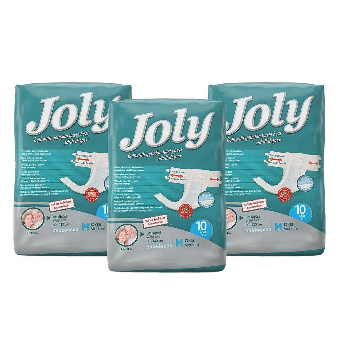 Joly Belbantlı Orta Boy M 30'lu Hasta Bezi (10'lu 3 Paket)