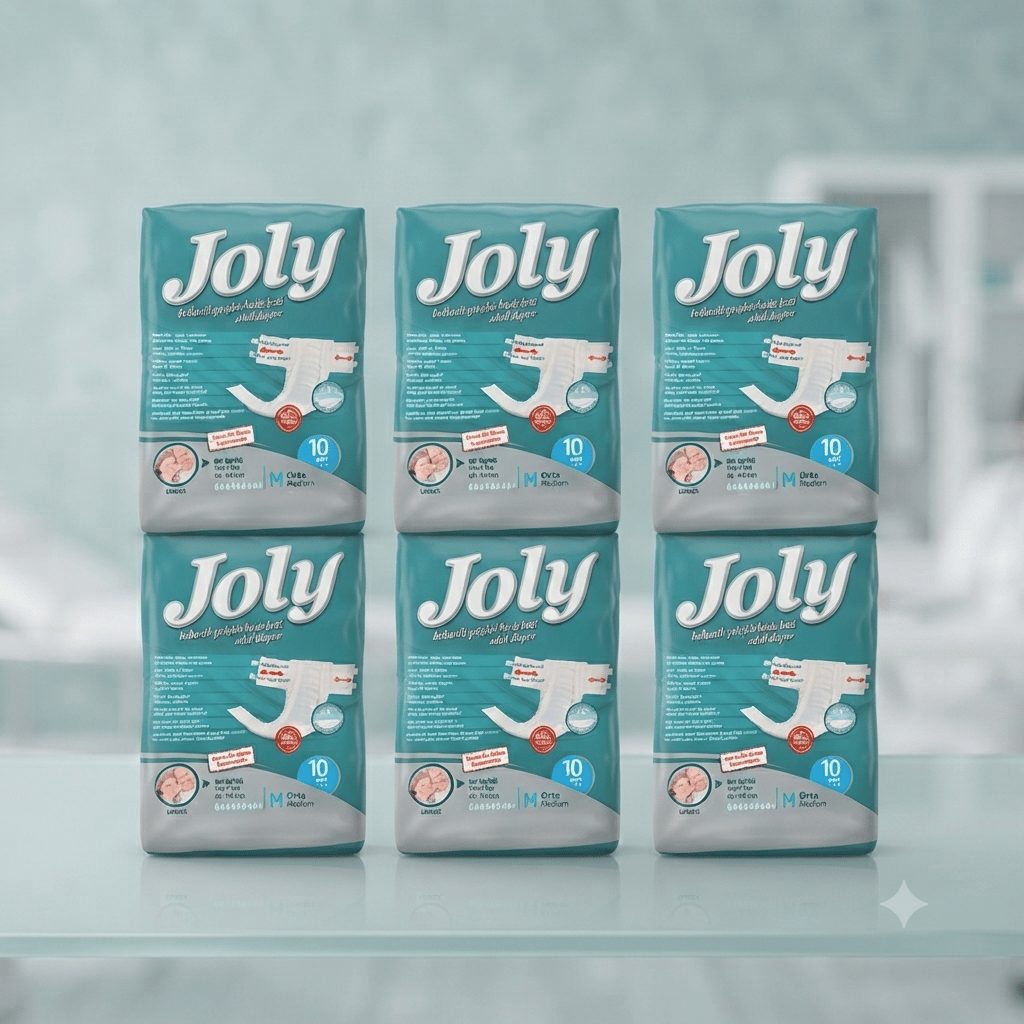Joly Belbantlı Orta Boy M 60'lı Hasta Bezi (10'lu 6 Paket) 