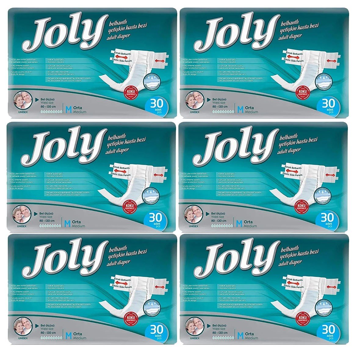 Joly Yetişkin Hasta Bezi Medium 180'li (30'lu 6 Paket)