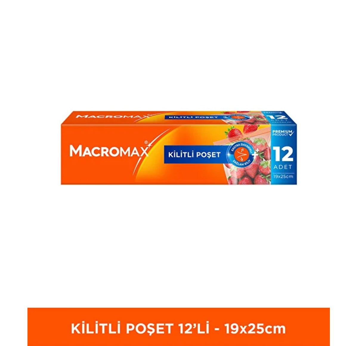 Macromax Fermuarlı Kilitli Poşet 12 Adet (20x25 cm)