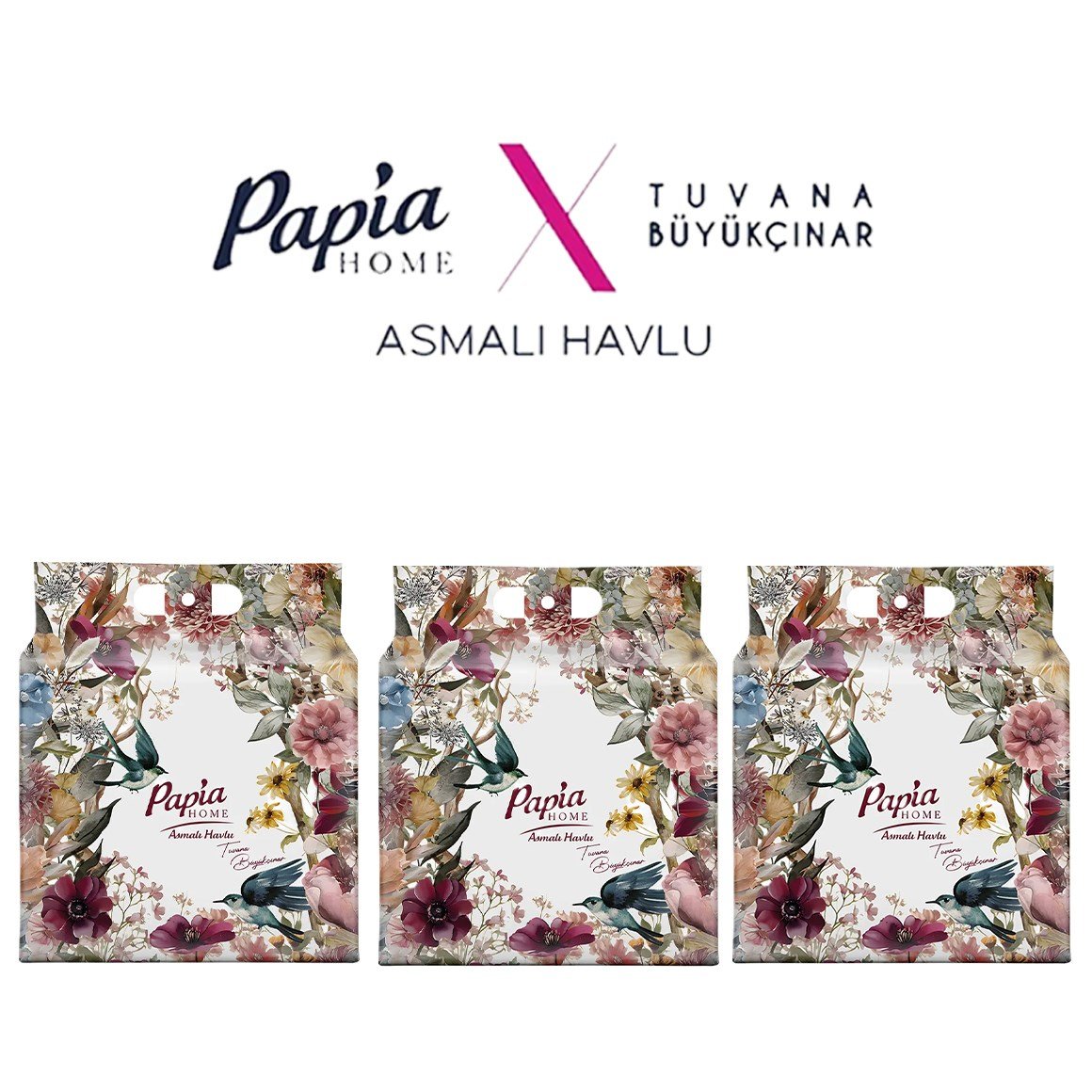 Papia Home Asmalı Havlu 750 Yaprak (250'li 3 adet)