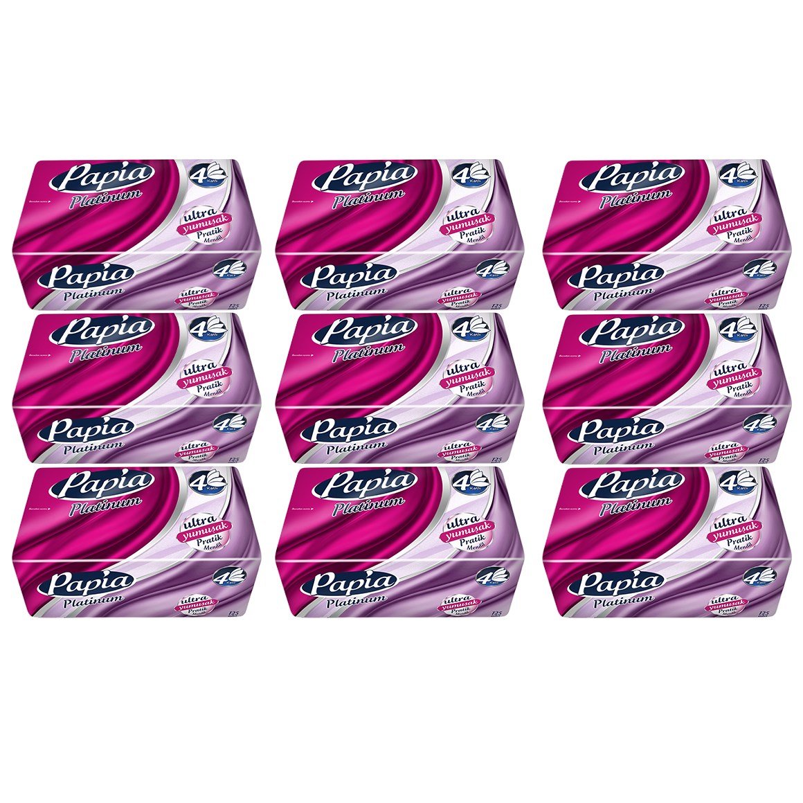 Papia Platinum Çek Al Mendil 1125 Yaprak (9 Paket x 125 Yaprak)