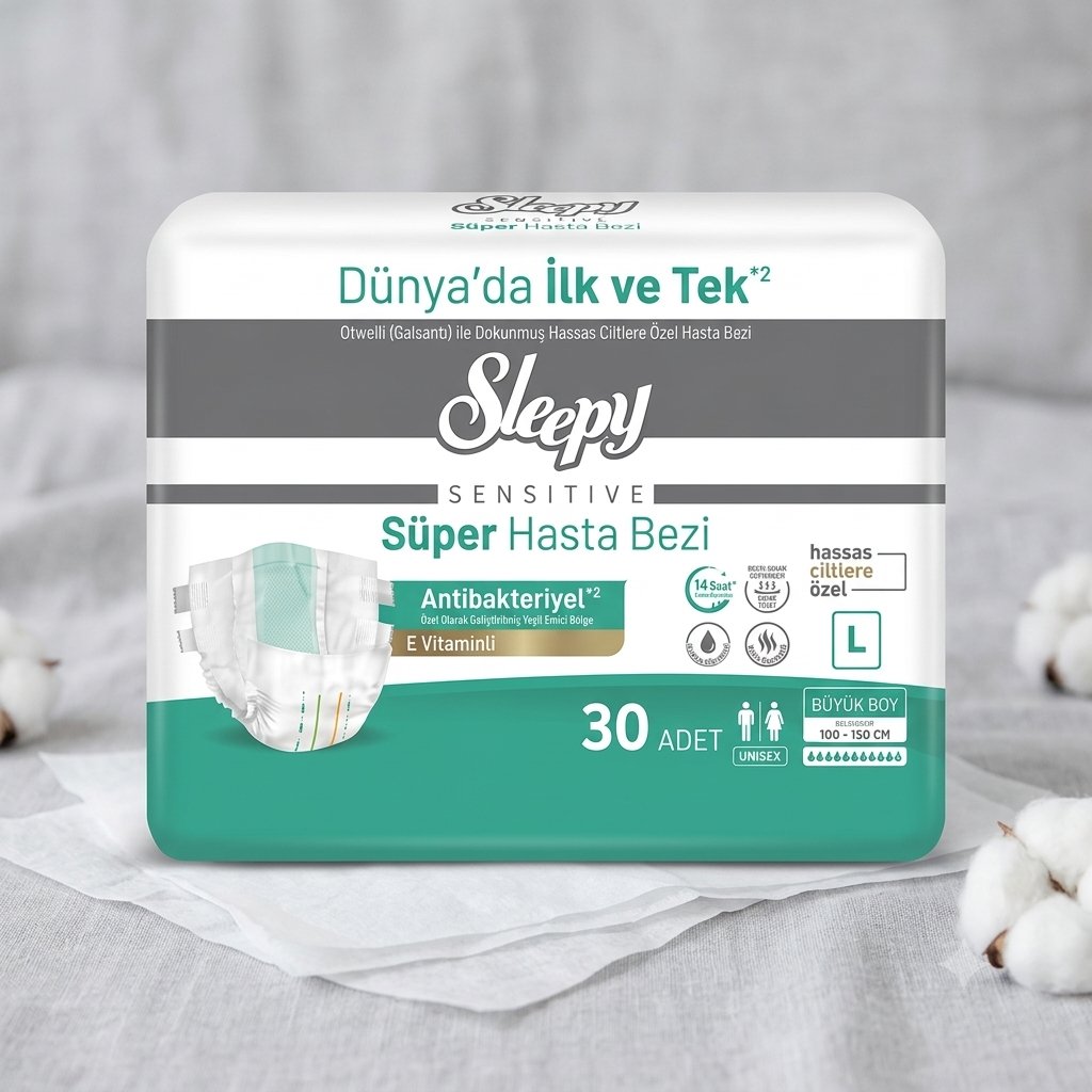 Sleepy Senstive Süper Hasta Bezi  (Hassas Ciltlere Özel) L 30 Adet 