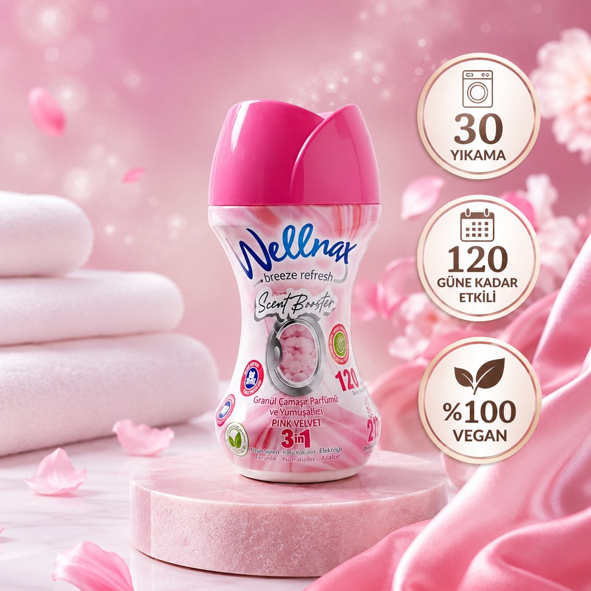Wellnax Granül Çamaşır Parfümü Pink Velvet 210 gr