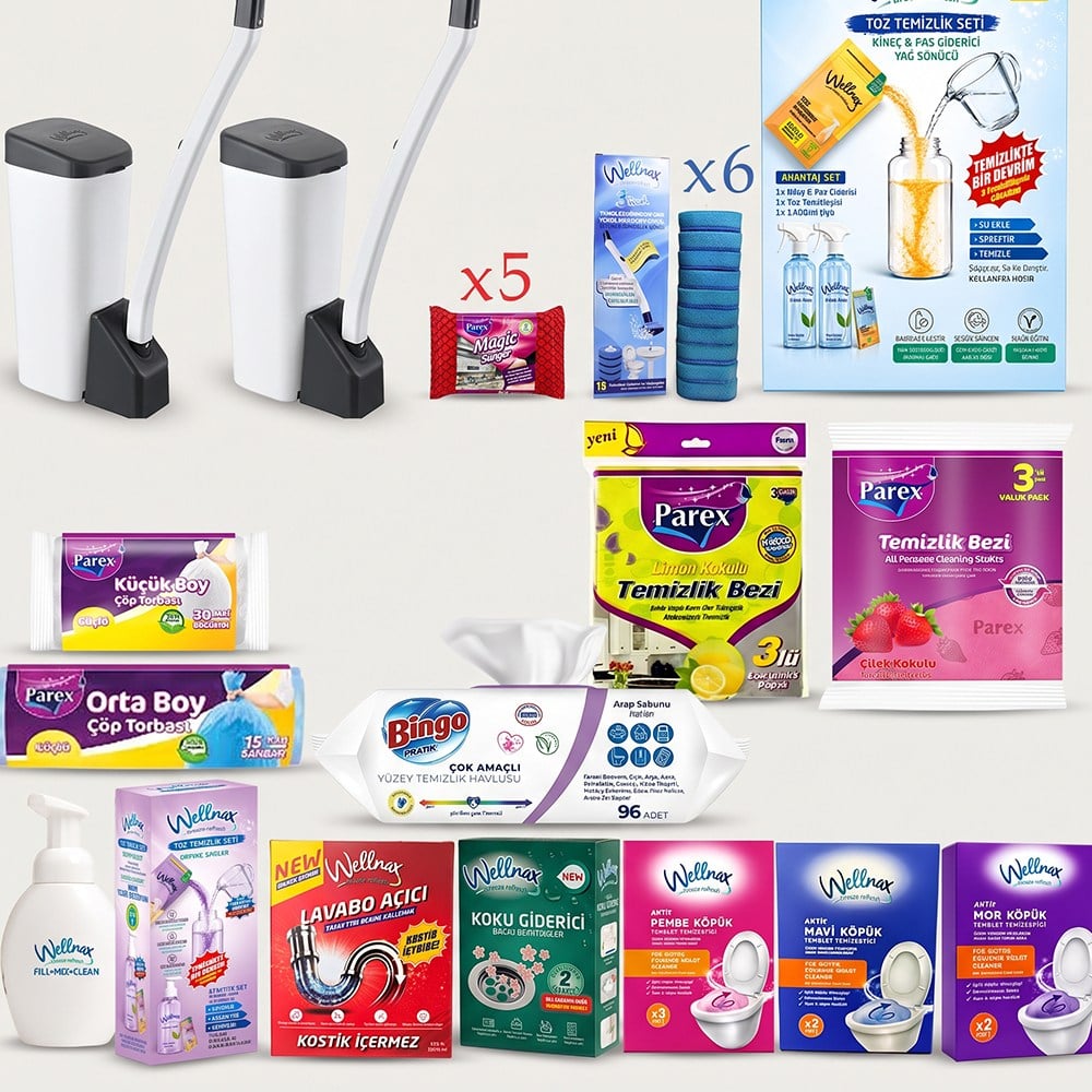 Wellnax ve Parex Kapsamlı Ev Temizlik Seti