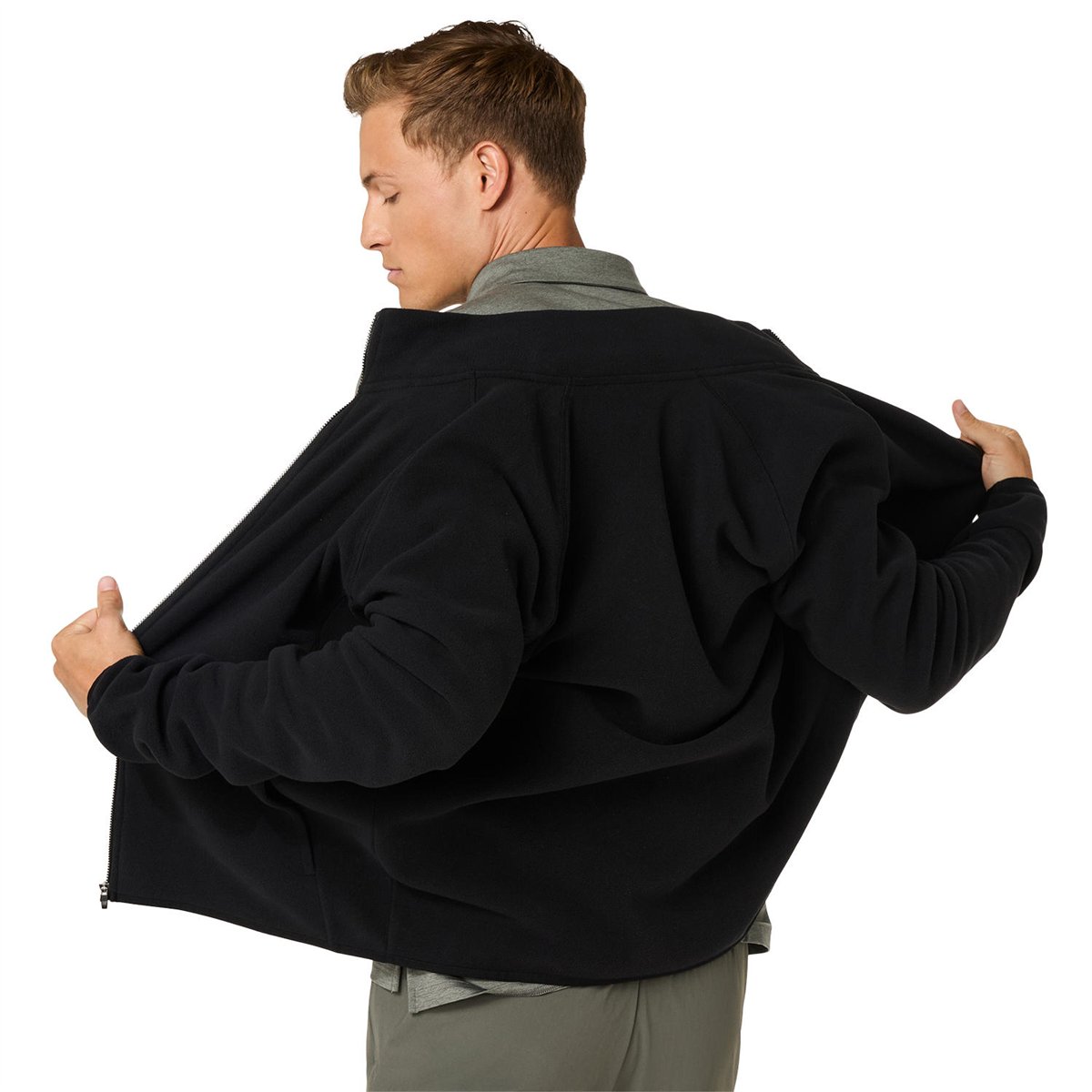 REFINED TEXTURE FLEECE FULL ZIP TOP