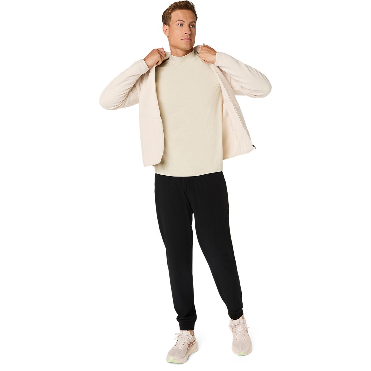 REFINED TEXTURE FLEECE FULL ZIP TOP