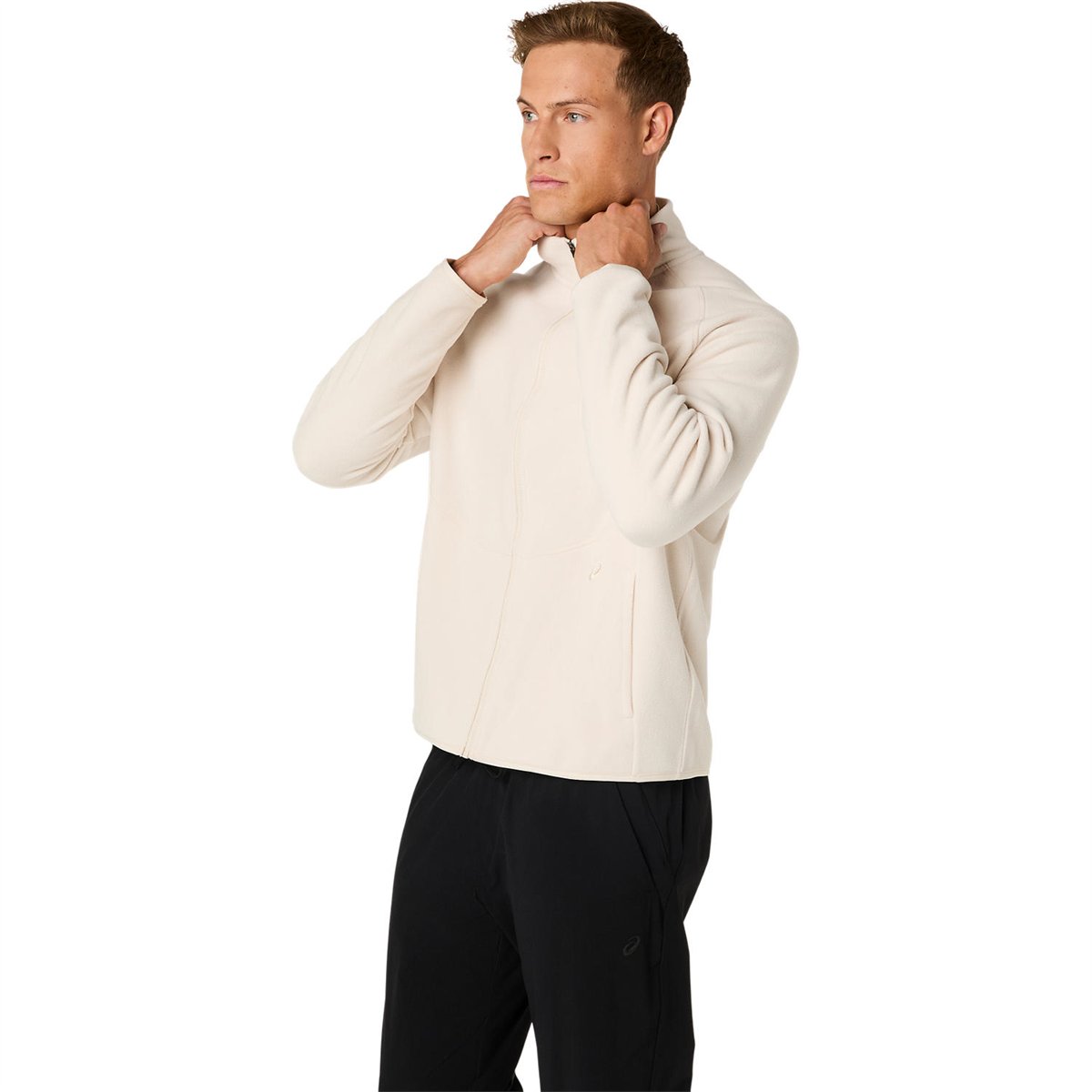REFINED TEXTURE FLEECE FULL ZIP TOP