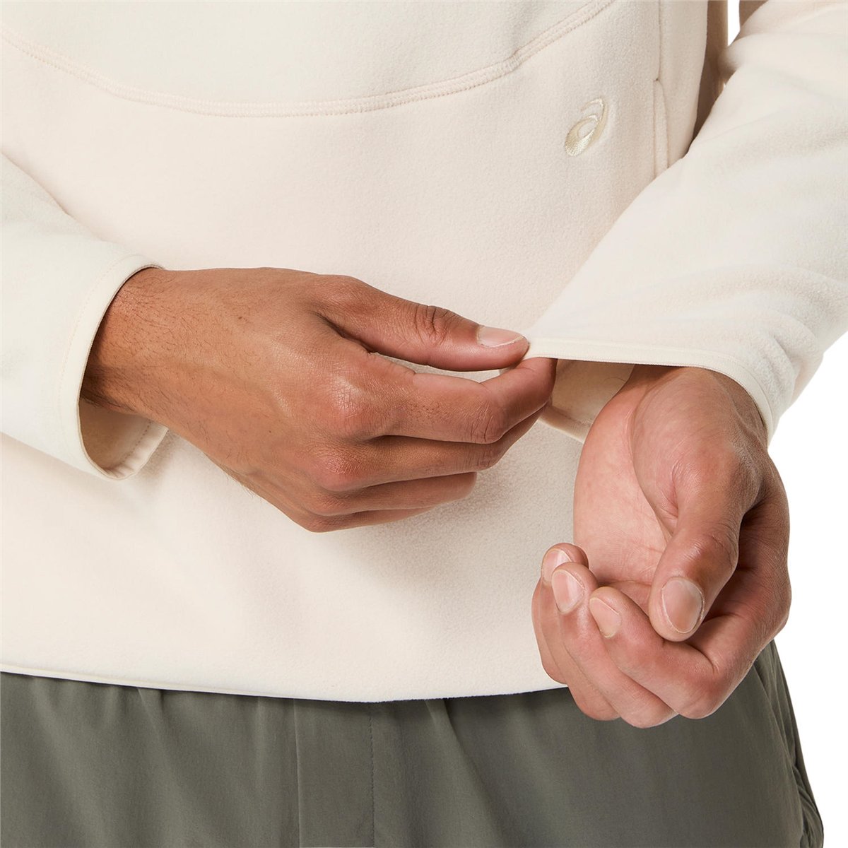 REFINED TEXTURE FLEECE HALF ZIP LS TOP